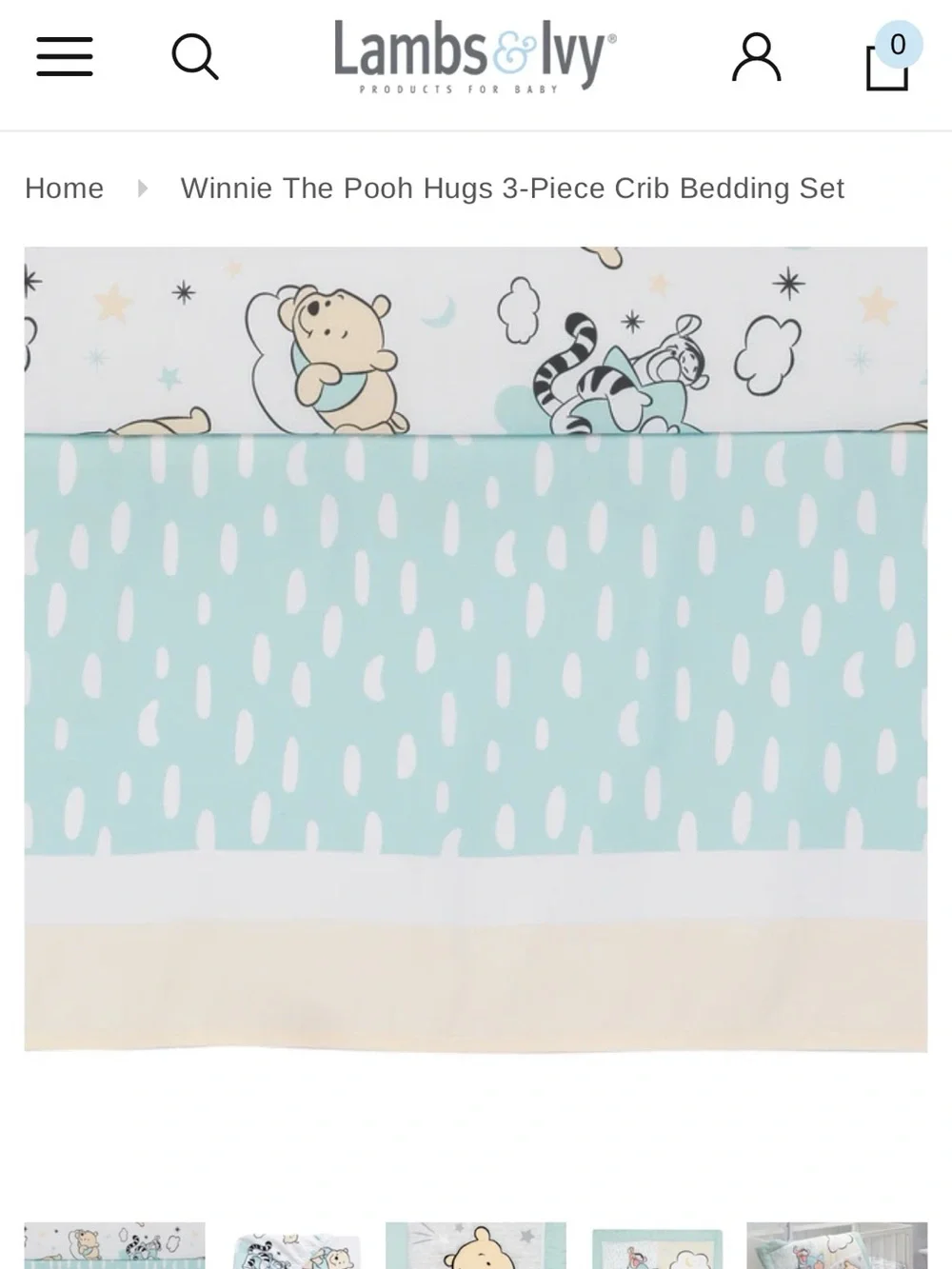 Winnie the Pooh Pastel Crib Bedding Set - Mint